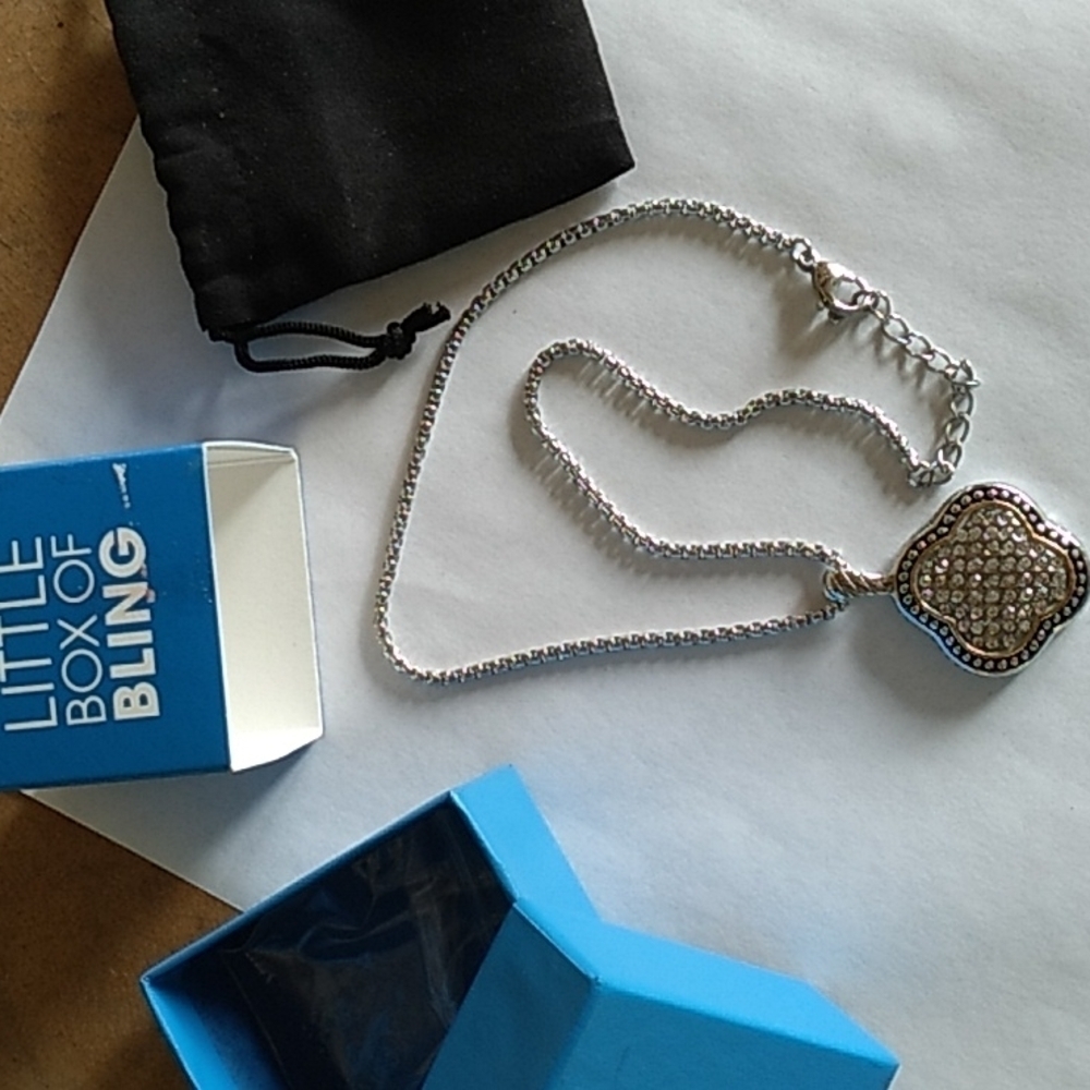 Dsmk Stainless Steel Little Box Of Bling Necklace